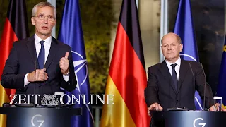 Olaf Scholz und Nato-Generalsekretär Jens Stoltenberg zur Lage in der Ukraine