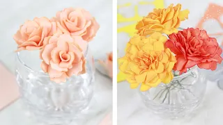 Из одинаковых заготовок делаю два разных цветика. Цветы из фоамирана для творческих работ и поделок