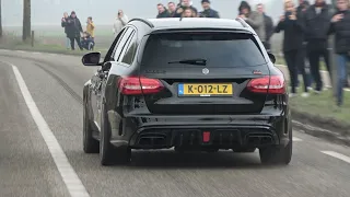 Mercedes BRABUS 700 C63S AMG - Loud Revs, Crackles, Accelerations and Powerslides in Rain!