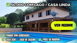 50.000 com Lago - Casa Sede - Casa de Caseiro - Pomar Farto - Próximo da Rodovia