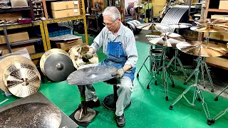 The process of making cymbals. Japan's only cymbal manufacturer.