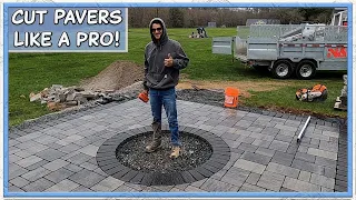 Cutting Pavers for a Circular Concrete Block Firepit Install