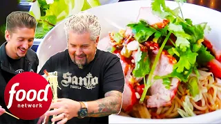 Guy & His Son SPEECHLESS Over Amazing Asian Red Pork Char Siu Noodles! | Diners, Drive-Ins & Dives