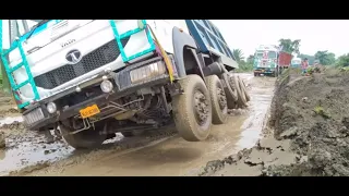 Tata 1618 4x4 tipper at work | offroad 4x4 1M Views