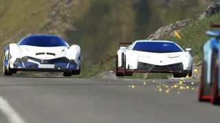 Devel Sixteen vs Lamborghini Veneno at Highlands