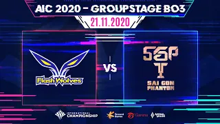 Flash Wolves vs Saigon Phantom | Bảng B ngày 3 [21.11.2020] - AIC 2020