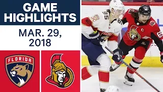 NHL Game Highlights | Panthers vs. Senators - Mar. 29, 2018