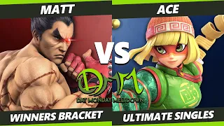 DAT Monday Meltdown 239 - Matt (Kazuya) Vs. Ace (Min Min) SSBU Ultimate Tournament