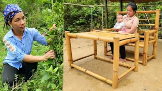 14-Year-Old Single Mother Make Bamboo Tables & Chairs, Neighbors Suspect The Husband Has Second Wife