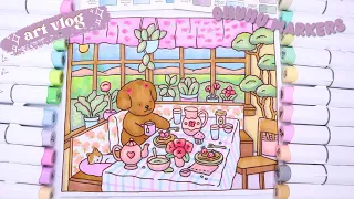 🌸 coloring bobbie goods with ohuhu markers // breakfast nook 🍩