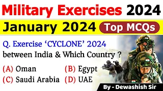 Military Exercises 2024 MCQs | युद्ध अभ्यास 2024 | Imp Military exercise 2024 | Current affair 2024