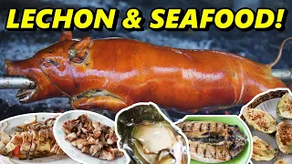 Erning's LECHON and Buljack SEAFOOD! INSANE Iloilo Sunday Food Tour!