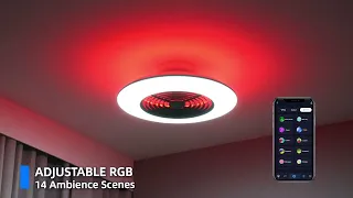 How to Install Humhold 24'' Smart RGB LED Bladeless Ceiling Fans