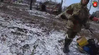 Разбитый украинский укрепрайон в Дебальцево. Архив. 18+