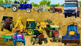 JCB 3dx Xpert 4wd | Mahindra Arjun NOVO4wd Eicher 485 loading Mitti Making Pond Jcb #jcb #jcbvideo