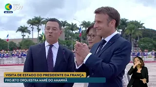 Lula recebe Emmanuel Macron no Palácio do Planalto