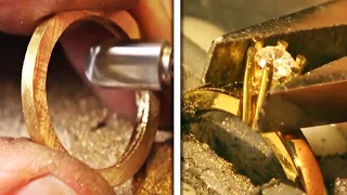 COMO se HACEN los ANILLOS de ORO💍con diamante | Como se FABRICA un ANILLO de ORO paso a paso