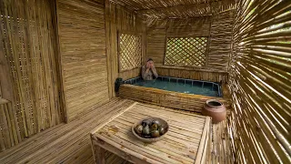 Living Off Grid, Girl Build The Most Beautiful Indoor Swimming Pool in Bamboo Villa by Ancient Skill