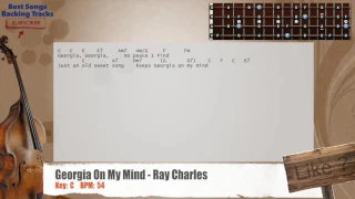 🎻 Georgia On My Mind - Ray Charles Bass Backing Track with chords and lyrics