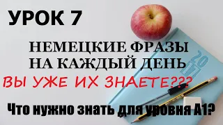 УРОК 7. 30 НЕМЕЦКИХ ФРАЗ НА КАЖДЫЙ ДЕНЬ | Что нужно знать для уровня А1?