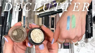 Makeup Declutter! Eyeliner, Mascara, Cream Eyeshadow Sticks, and Brow Products | 2023