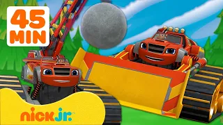 ¡Las MEJORES construcciones y destrucciones de Blaze! con AJ | 45 minutos | Nick Jr. en Español