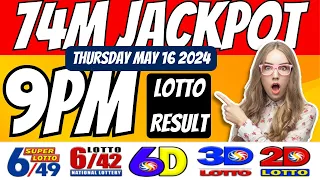 Complete 9PM PCSO Lotto result today May 16 2024 Thursday