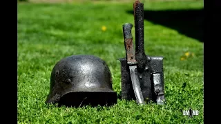 German helmet dug up after war