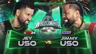 JEY USO VS JIMMY USO - BROTHER VS BROTHER - (FULL MATCH) - WWE 2K24