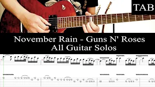 NOVEMBER RAIN -  Guns n' Roses: SOLOS guitar cover + TAB