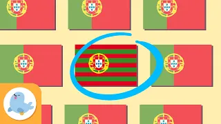 EUROPA (2ª PARTE) - Encontre a bandeira diferente da EUROPA - Atenção visual para crianças