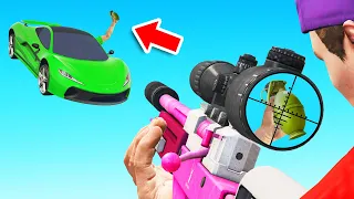 SNIPERS vs CARS + GRENADES! (GTA 5 Funny Moments)