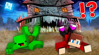 JJ and Mikey Escape from MONSTER HOUSE in Minecraft Challenge - Maizen JJ and Mikey