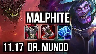 MALPHITE vs DR. MUNDO (TOP) | 4/0/7, 1900+ games, 1.3M mastery | NA Diamond | v11.17