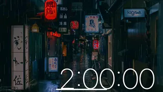 2 Hour Timer - Raining in Tokyo (Sound of Footsteps and Rain)