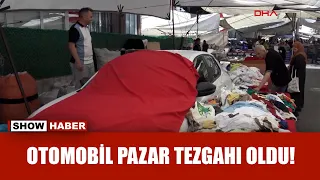 Sahipsiz otomobil esnaf tarafından tezgah olarak kullanıldı