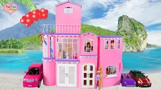 Barbie Pink Dream House Unboxing Setup Rumah impian boneka Barbie Casa de sonho