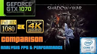 MIDDLE EARTH SHADOW OF WAR GTX 1070 ULTRA SETTING