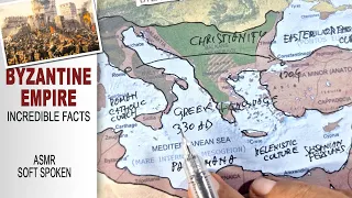 The BYZANTINE Empire map tracing with incredible facts and secrets | ASMR soft spoken