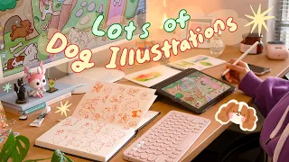 Sketchbook ideas 🐶📖 the life of a self employed illustrator, holiday plans // art vlog