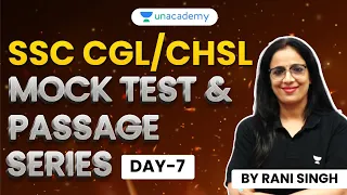 Cloze Test For SSC CGL /CHSL/CPO | Cloze Test English tricks | Passage Series I Part-7 I Rani Singh