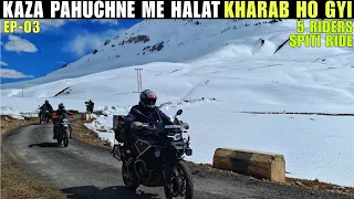 EXTREME SPITI RIDE 2024 | Kaza Se Pehle Mausam Kharab Ho Gya ❄️ | 5 Riders | Kalpa To Kaza EP-03 |