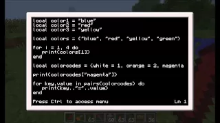 ComputerCraft Tutorial Episode 7 - Tables and Arguements
