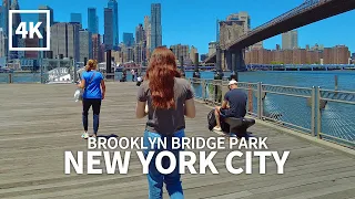 [4K] NEW YORK CITY - Walking around Brooklyn Bridge Park, Brooklyn, USA, Travel - 4K UHD