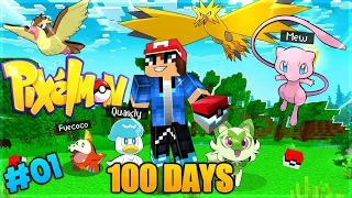 100 DAYS SURVIVE IN MINECRAFT PIXELMON - Episode 1