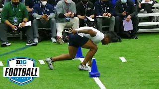 Penn State Pro Day: Showing Off Agility w/ Three-Cone Drill | Big Ten Football in the 2021 NFL Draft