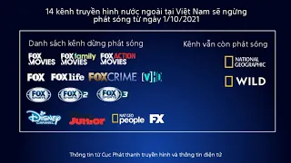 Danh sách 14 kênh truyền hình nước ngoài tại Việt Nam sẽ ngừng phát sóng từ ngày 1/10/2021