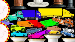 Car & Truck Race - Escape From Giant Marble Wheel