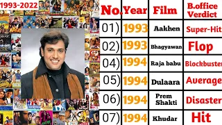 Govinda all movies list (1993-2022) | Govinda all films name |Govinda movies List year wise hit,flop