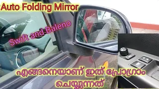 How to enable or disable auto folding mirror in swift and baleno vehicles.
